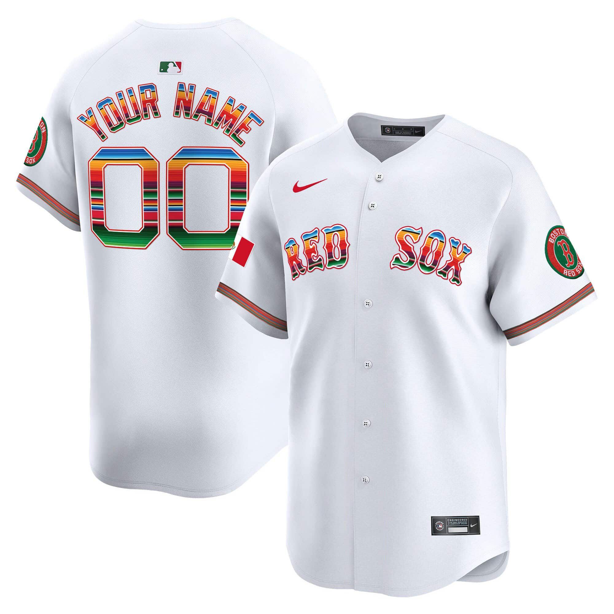 Men Boston Red Sox White 2024 Nike Mexico Vapor Premier Limited Custom MLB Jersey